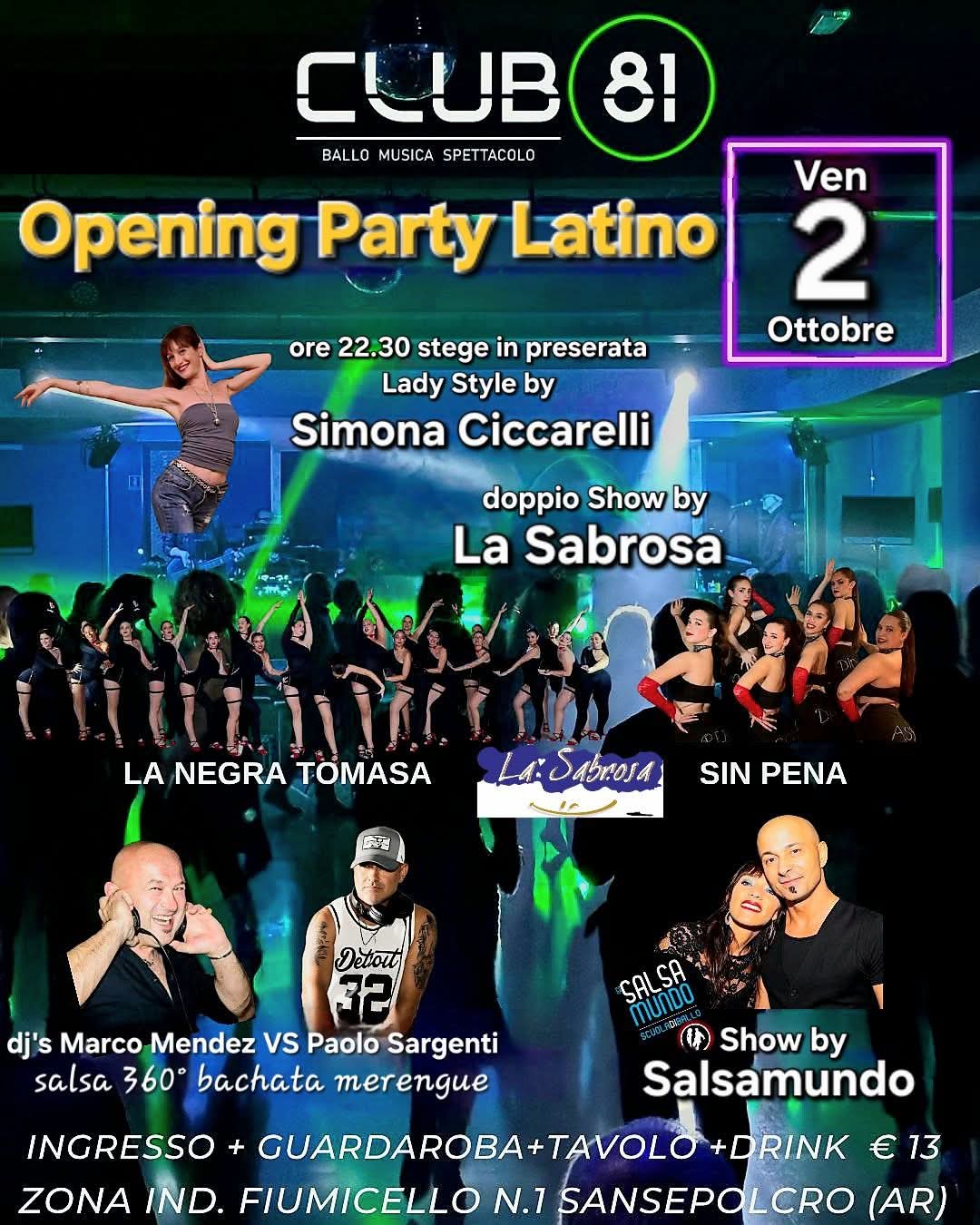 Locandina: Opening Party Latino